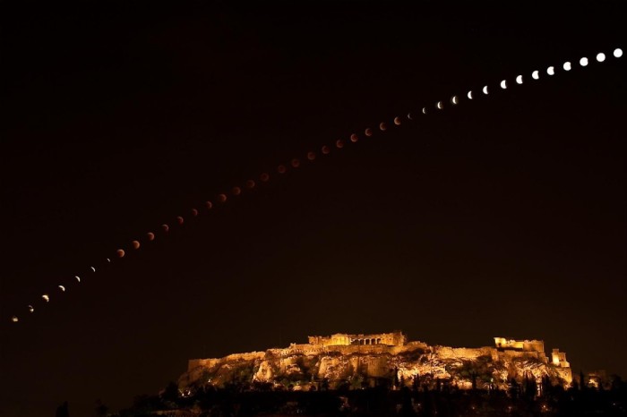 Moon over athens